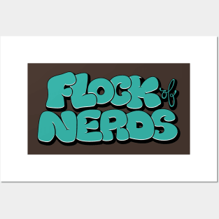 Flock of Nerds - Bubble Teal Posters and Art